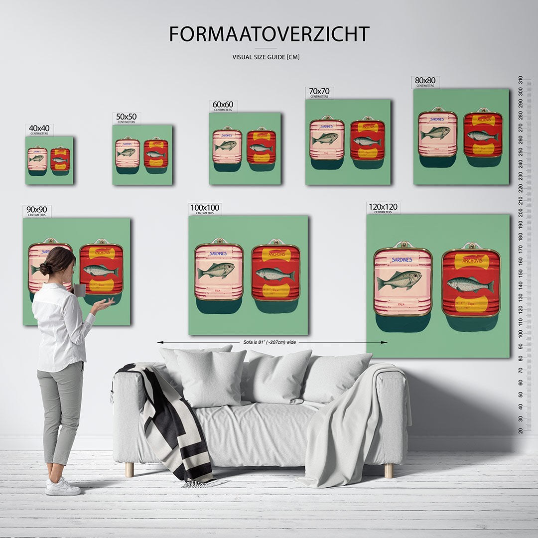 Vissen in blik Kunstwerk