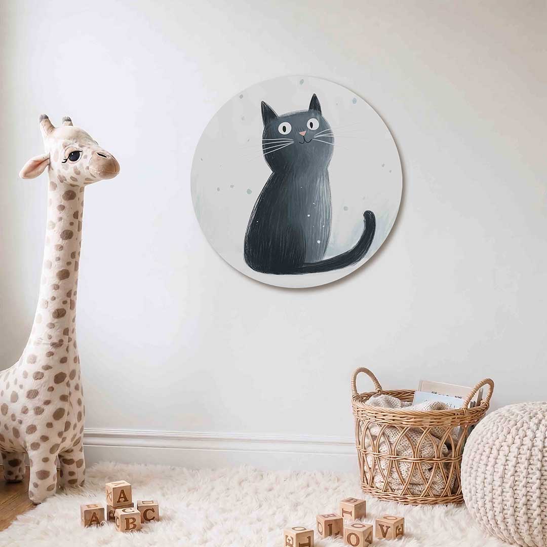 Zwarte kat Muurcirkel
