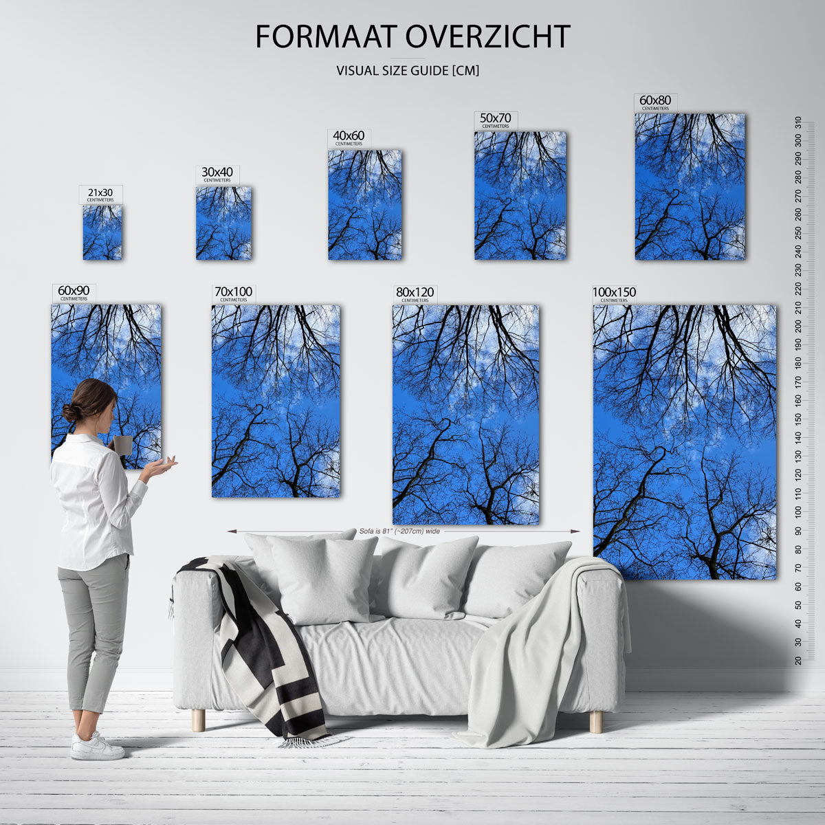 Boomtakken tegen lucht Poster
