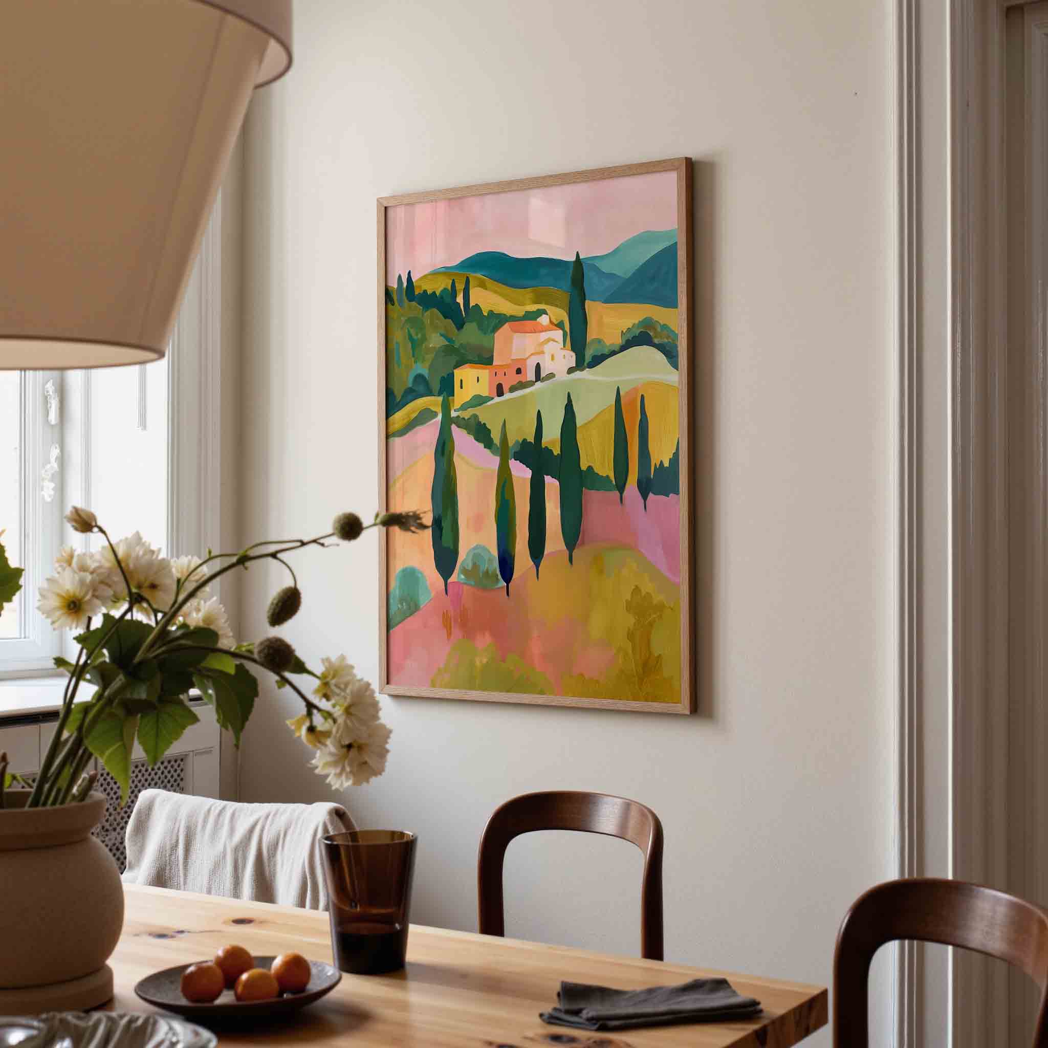 Landschap met cipressen Poster