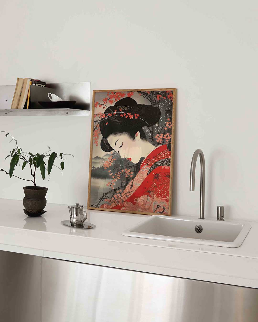Vrouw met bloemen Poster