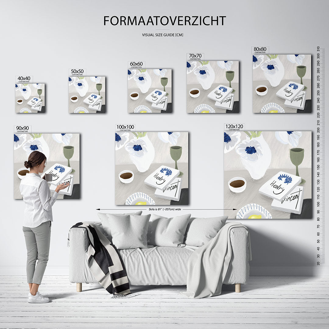 Bloemen en boeken Kunstwerk