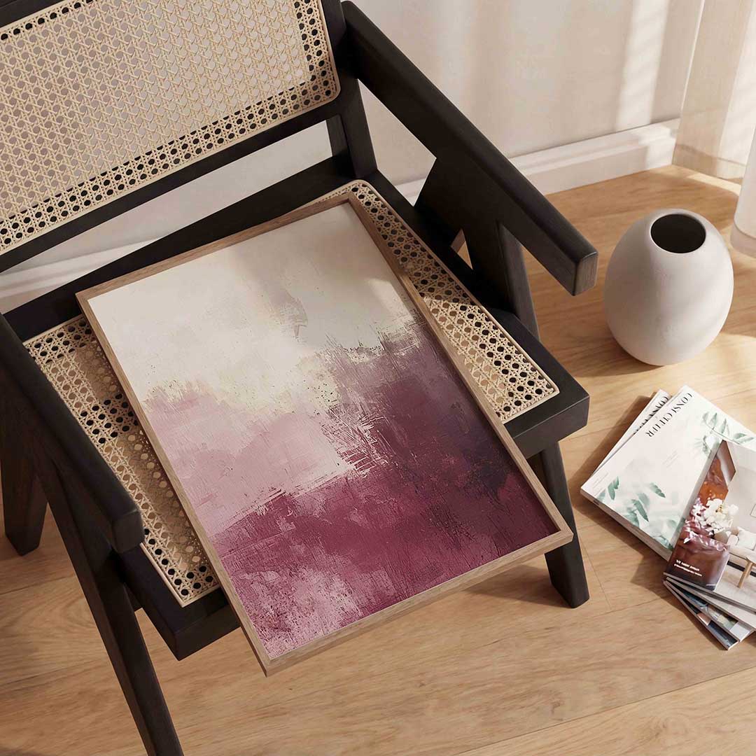 Abstracte roze en beige Poster