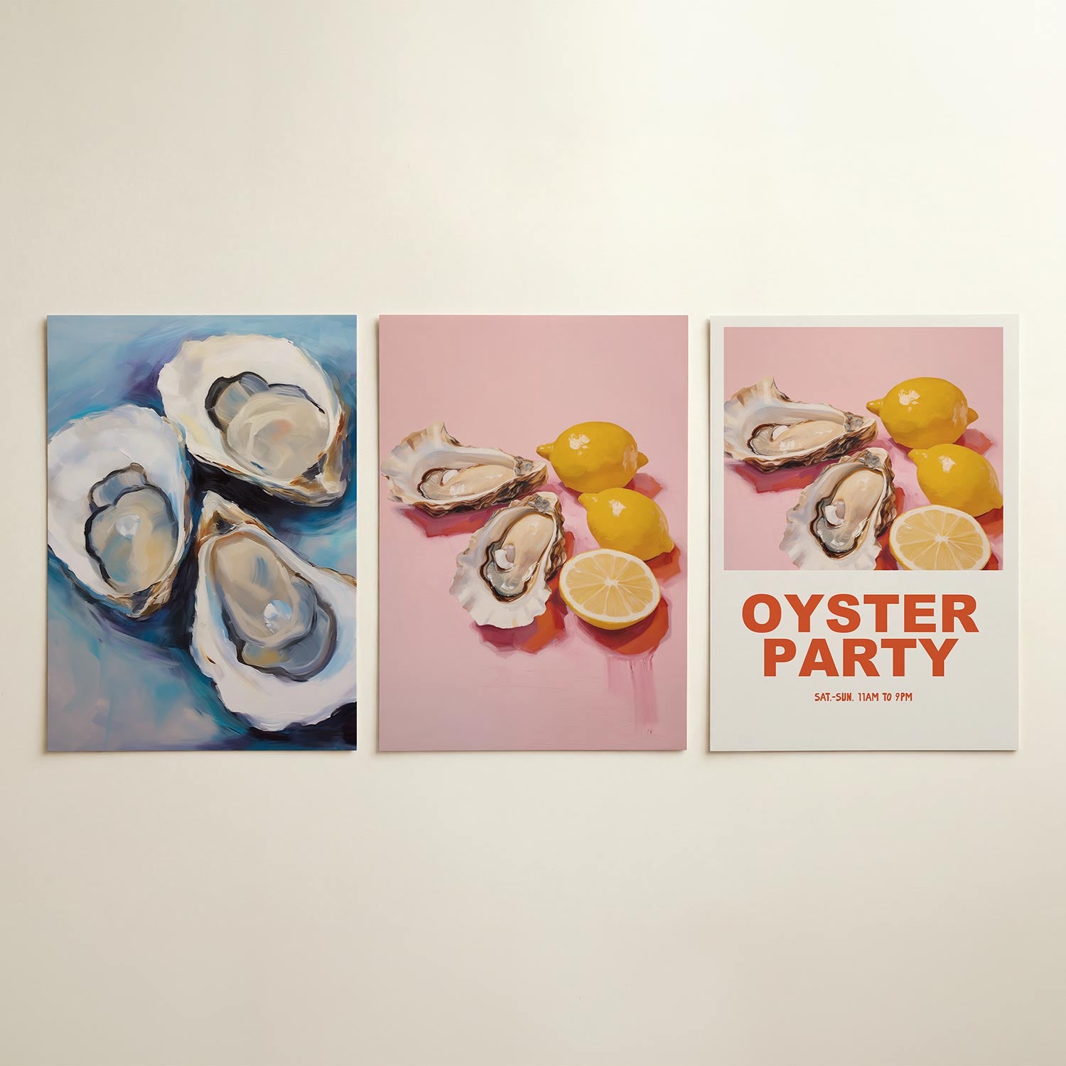 Zee en schelpen Posterset
