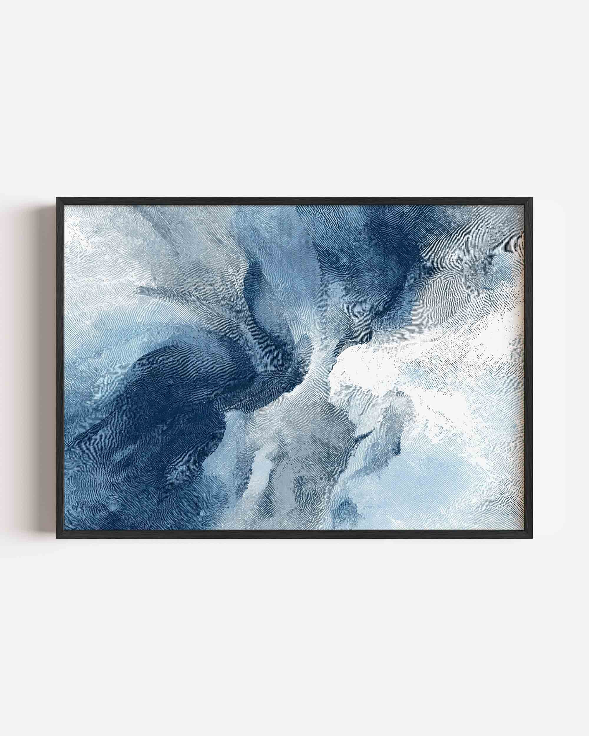 Abstracte blauwe vormen Poster