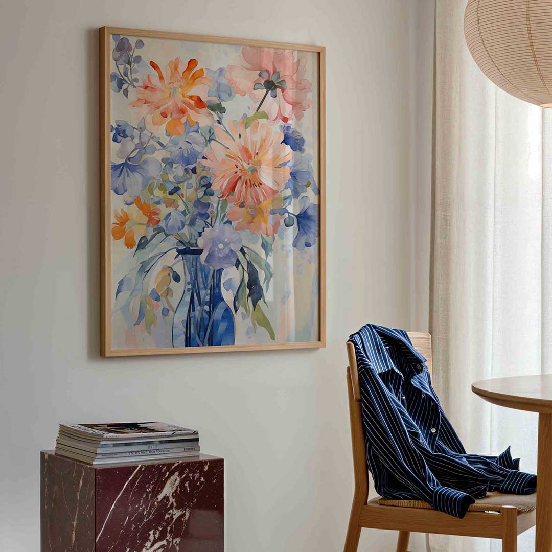 Bloemen in vaas Poster