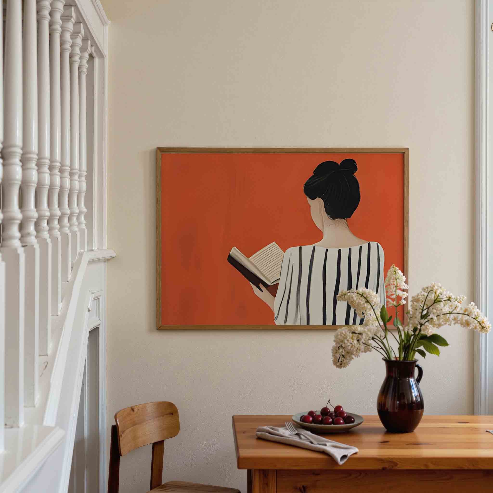 Vrouw met boek Poster