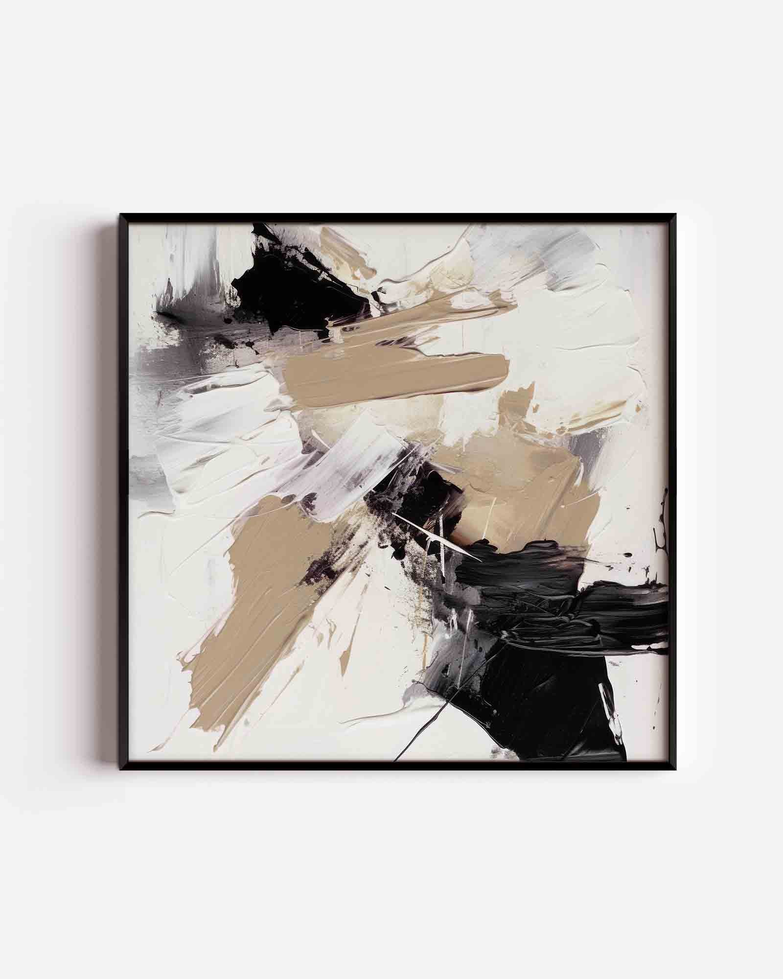 Abstracte beige en zwarte Poster