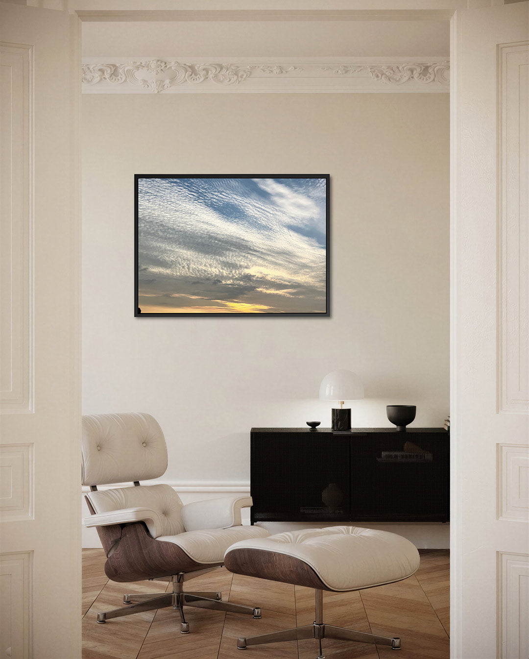 Wolkenspel bij zonsondergang Kunstwerk