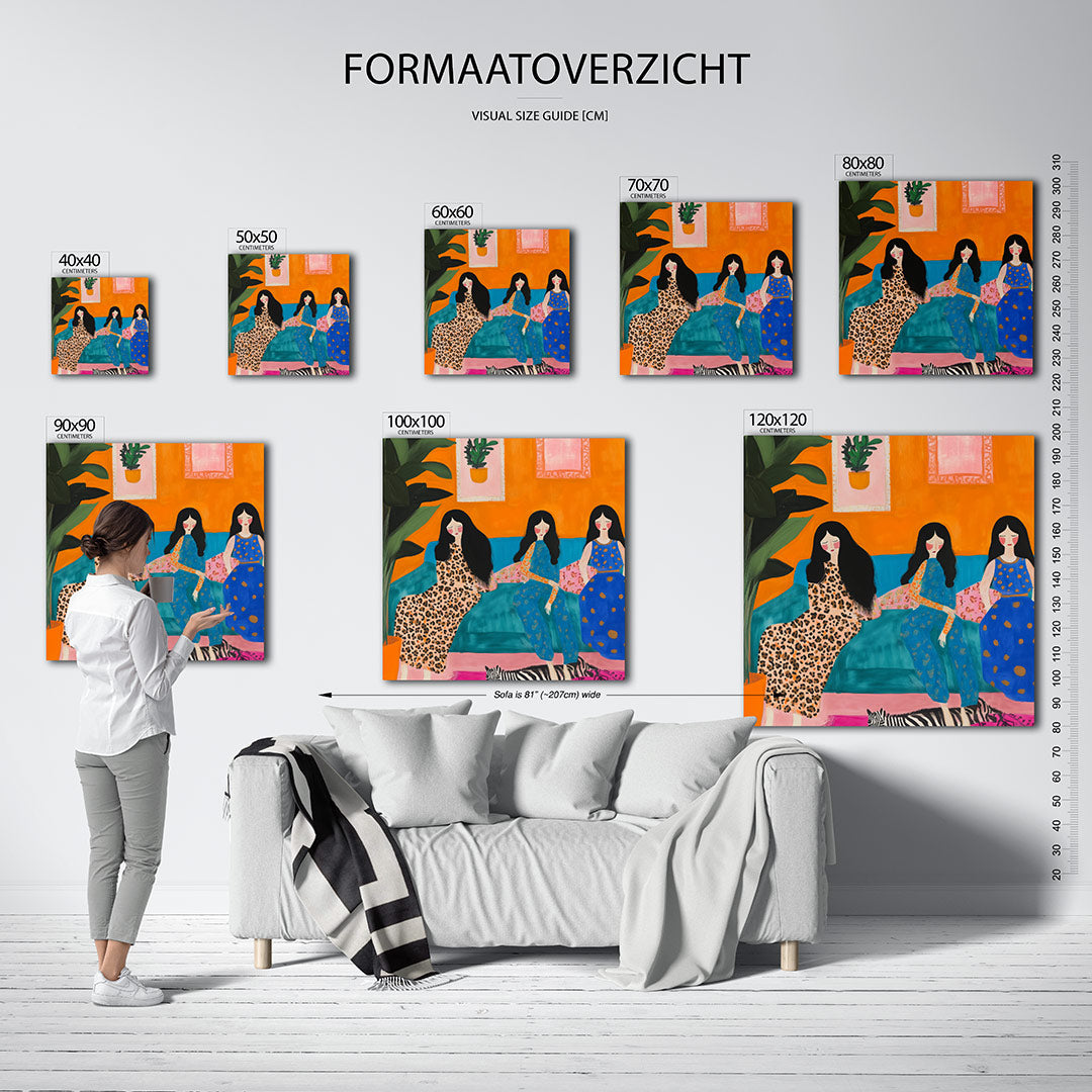Vrolijke vrouwen Kunstwerk