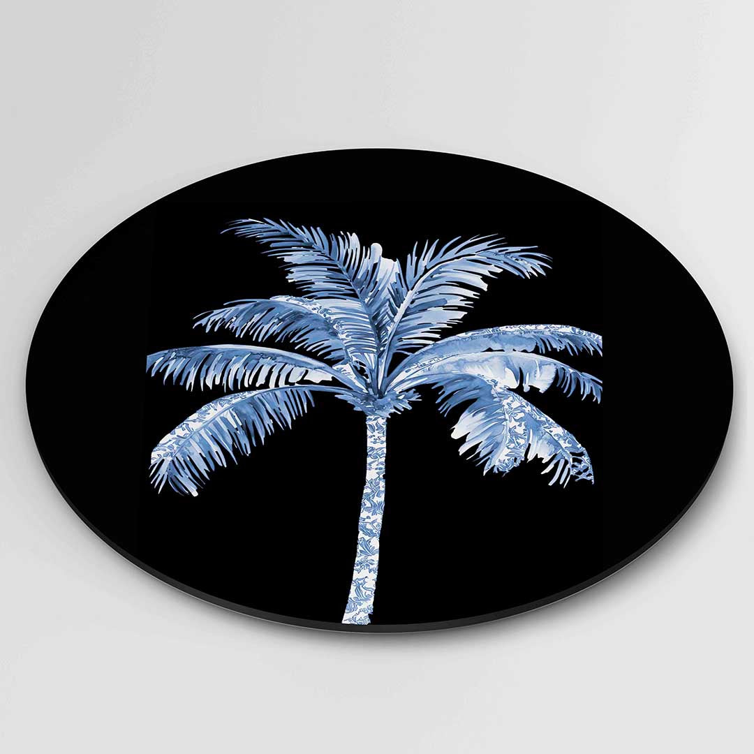 Blauwe palmboom Muurcirkel