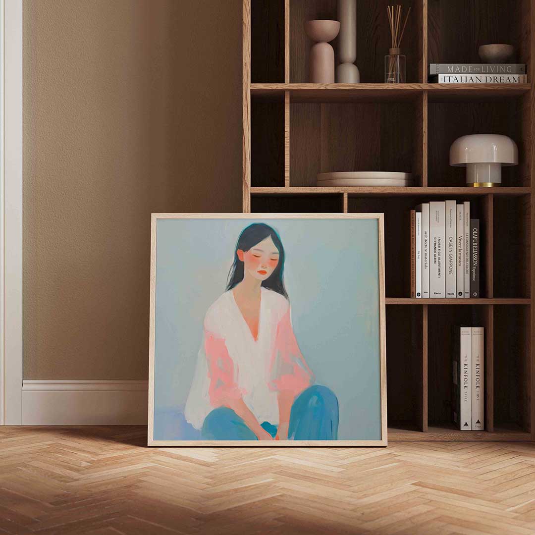 Vrouw in pasteltinten Poster