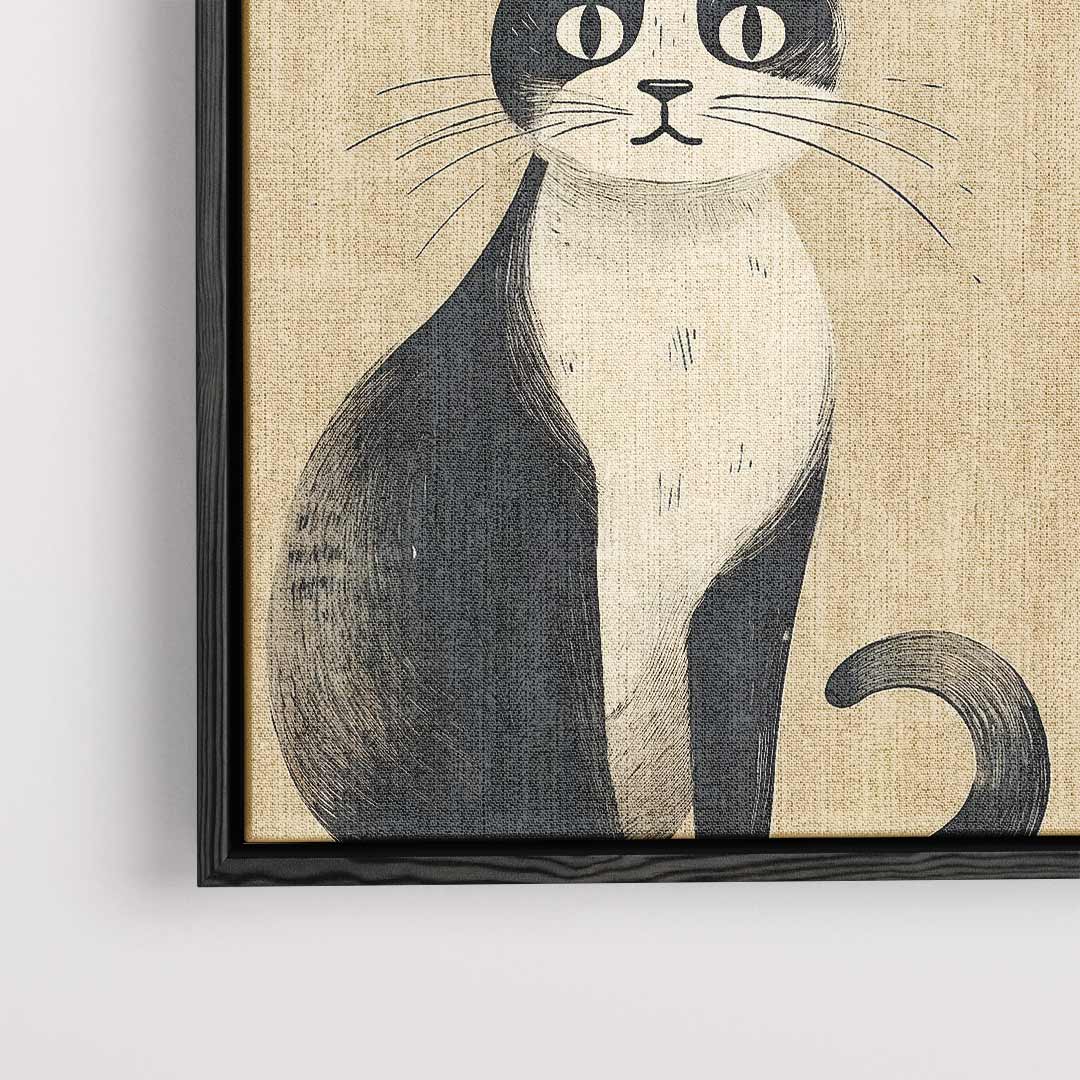 Tijdloze Kat op Behang Kunstwerk
