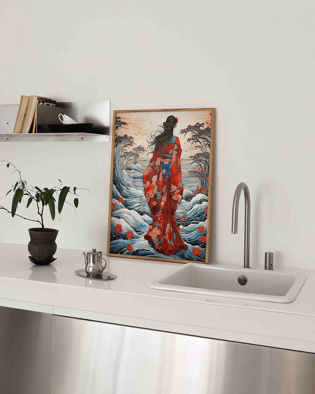 Vrouw in kimono Poster