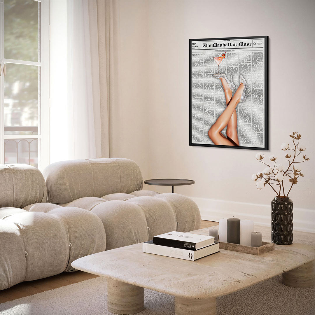 Glinsterende schoenen en cocktail Kunstwerk