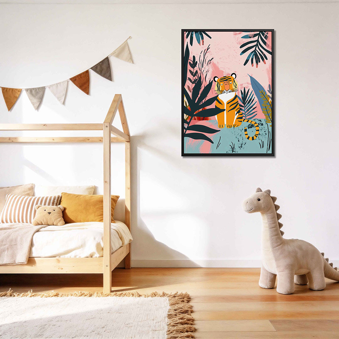 Tijger in bladeren Kunstwerk
