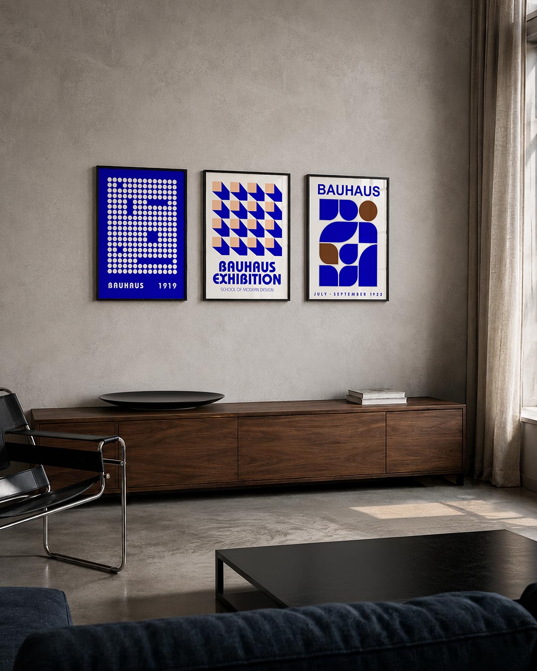 Cirkelpatroon blauw Posterset
