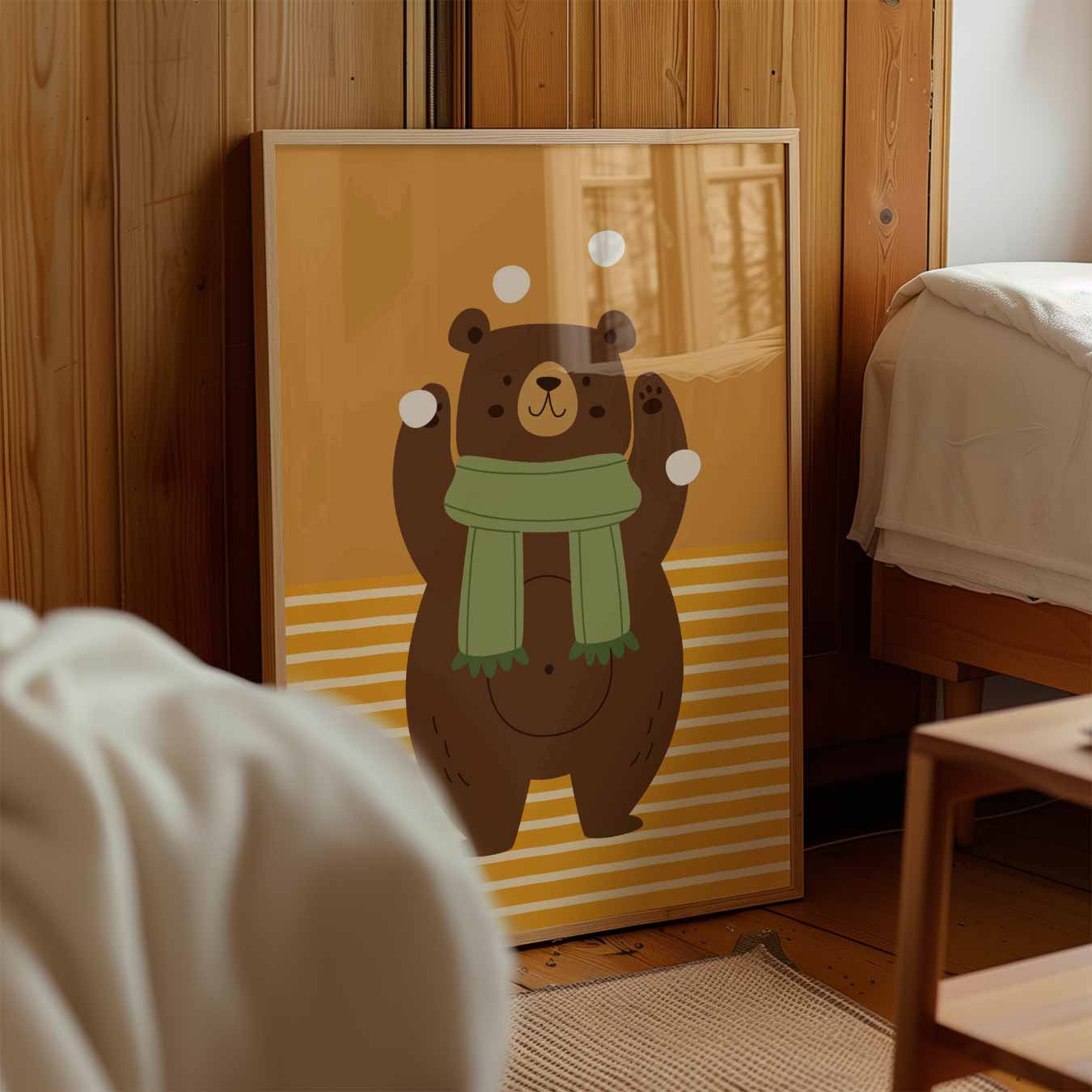 Schattige Berenposter Met Sjaal Poster-WallArtistic