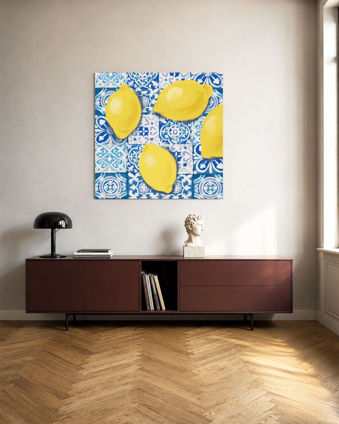 Citroenen en tegels Kunstwerk