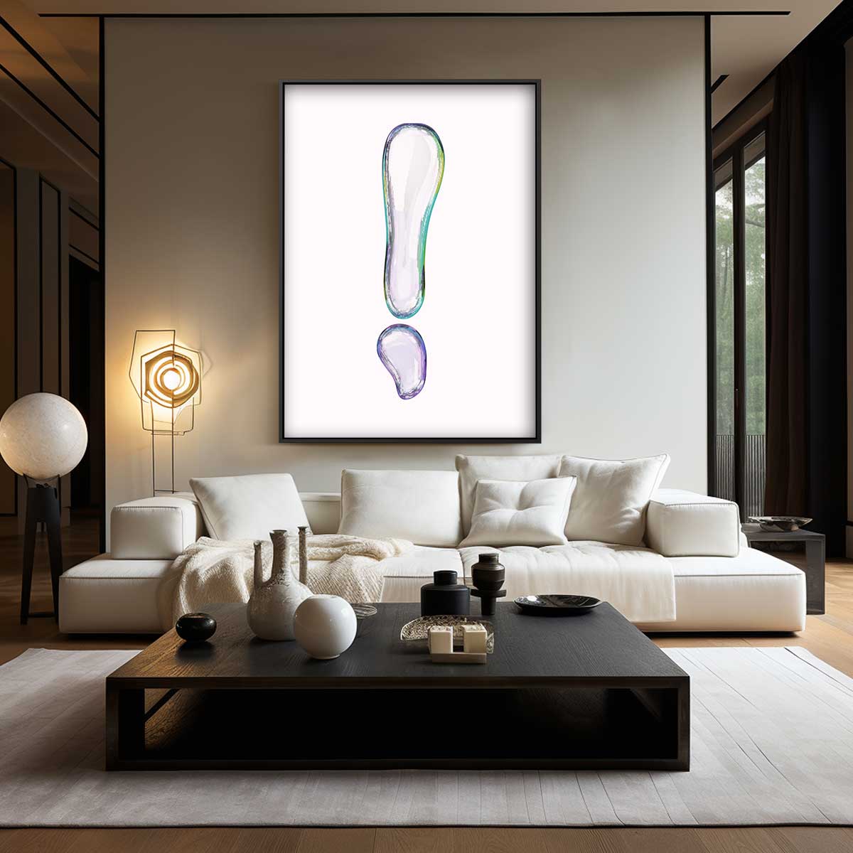 Glasachtig Uitroepteken Sculptuur Kunstwerk-canvas-dibond-plexiglas-wanddecoratie-WallArtistic