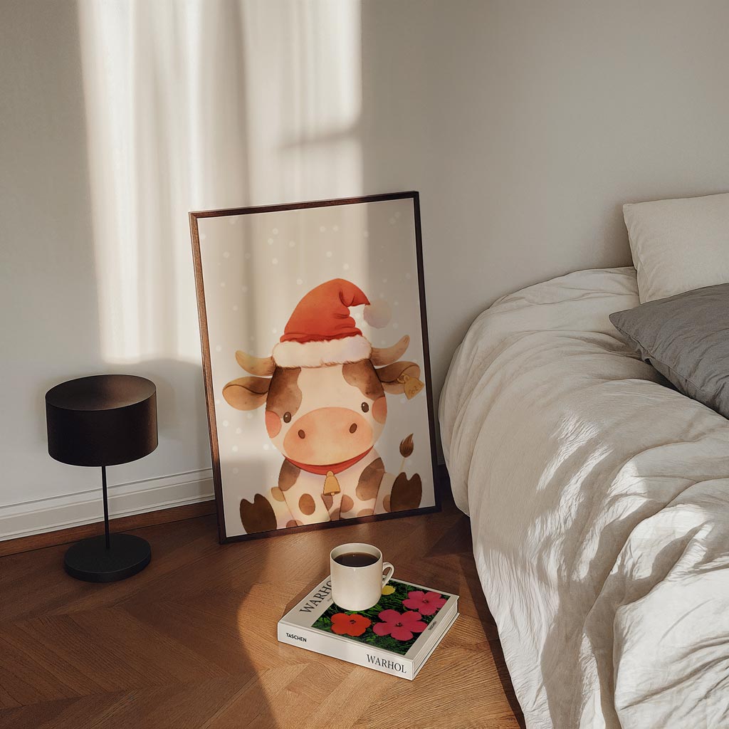 Kerstkoe Feestposter-WallArtistic