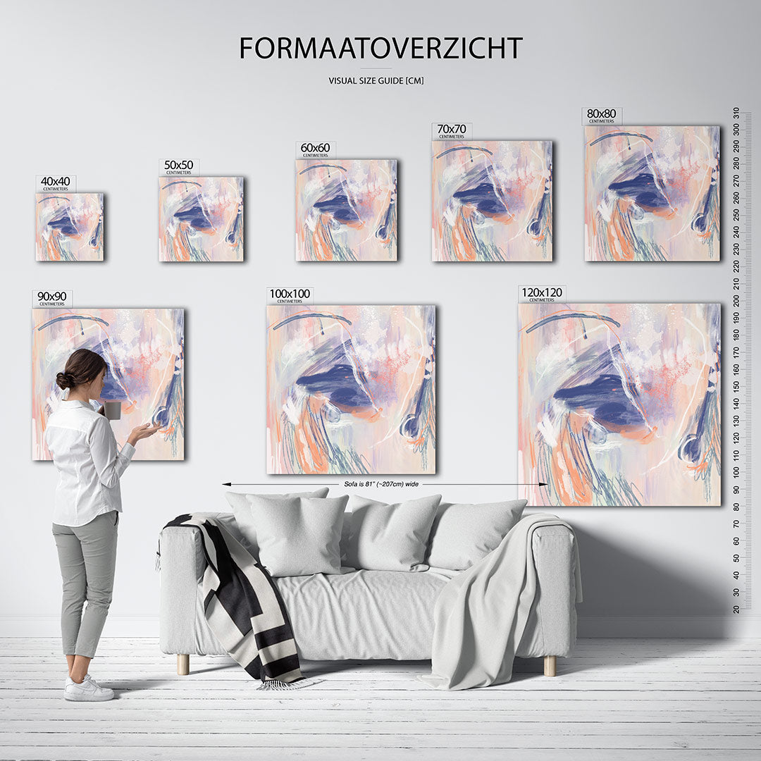 Dynamische kleurencompositie Kunstwerk