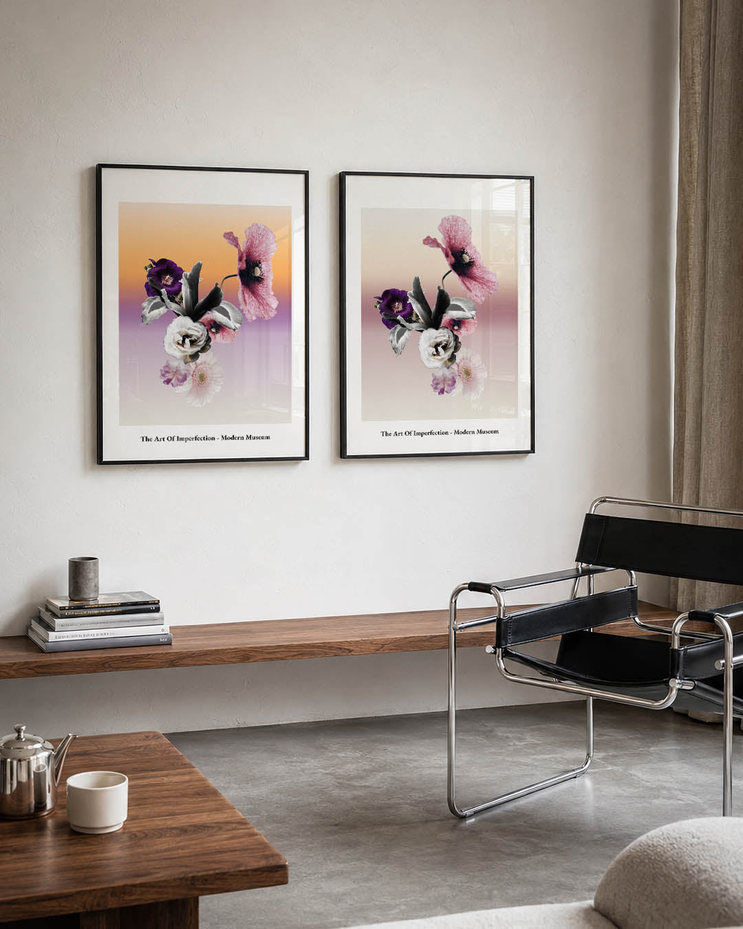 Bloemen en kleurovergang Posterset