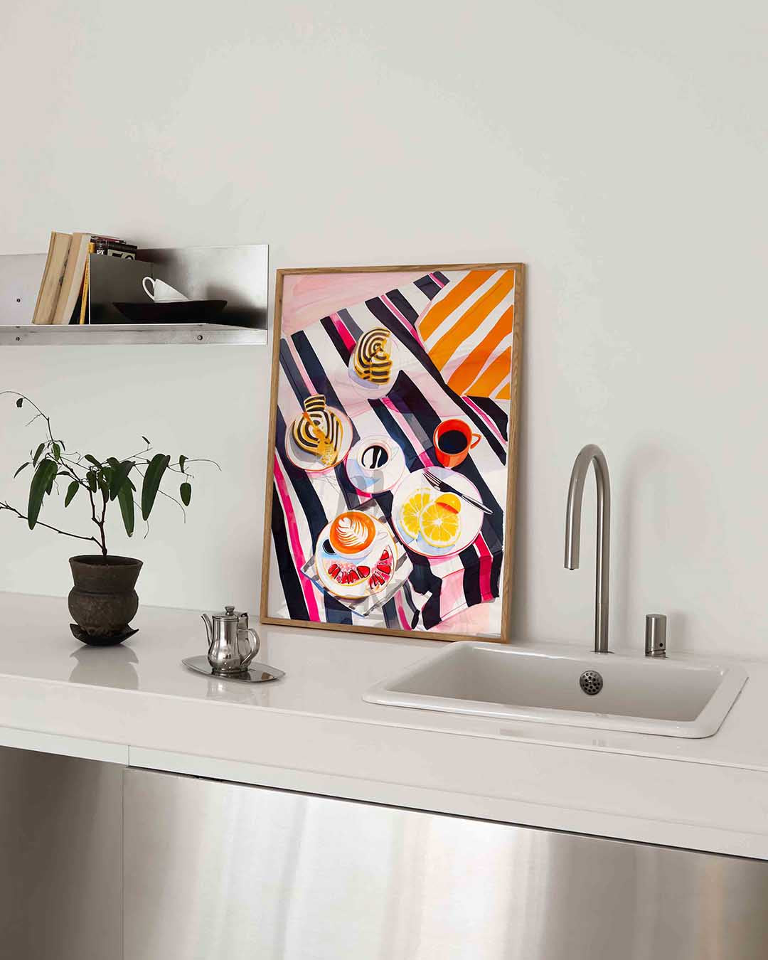 Ontbijt met koffie en fruit Poster