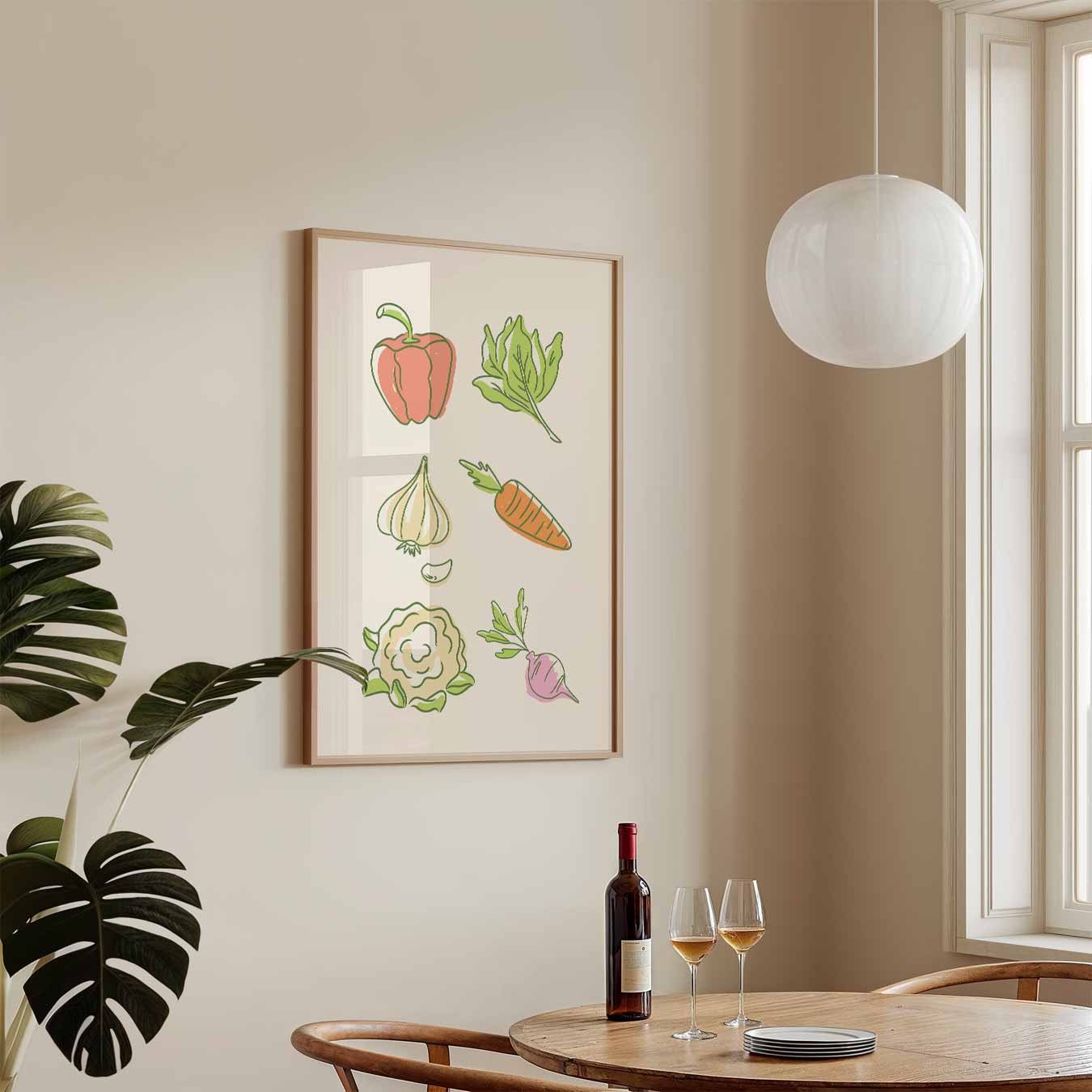 Vrolijke Groente Illustratie Poster-WallArtistic