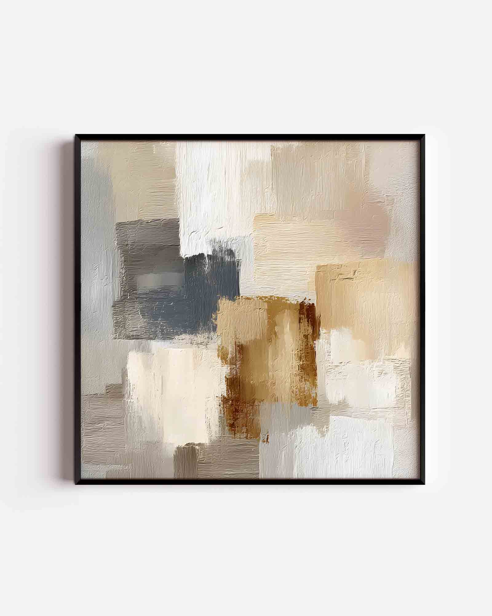 Abstracte beige en grijze vlakken Poster