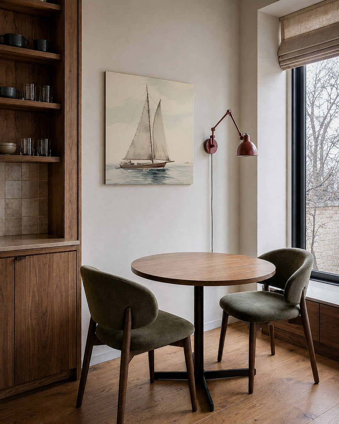 Zeilboot op zee Kunstwerk