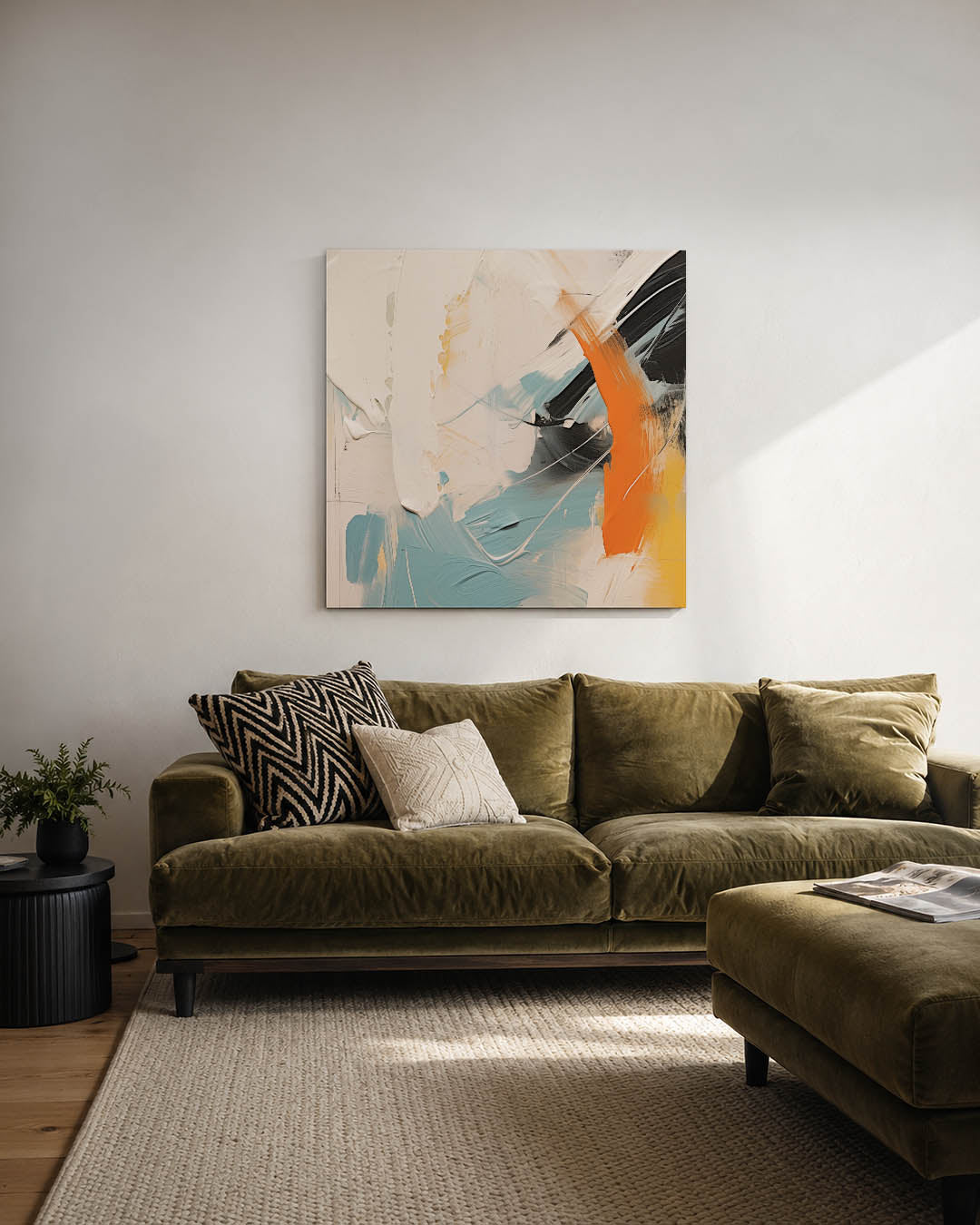 Dynamische kleurencompositie Kunstwerk