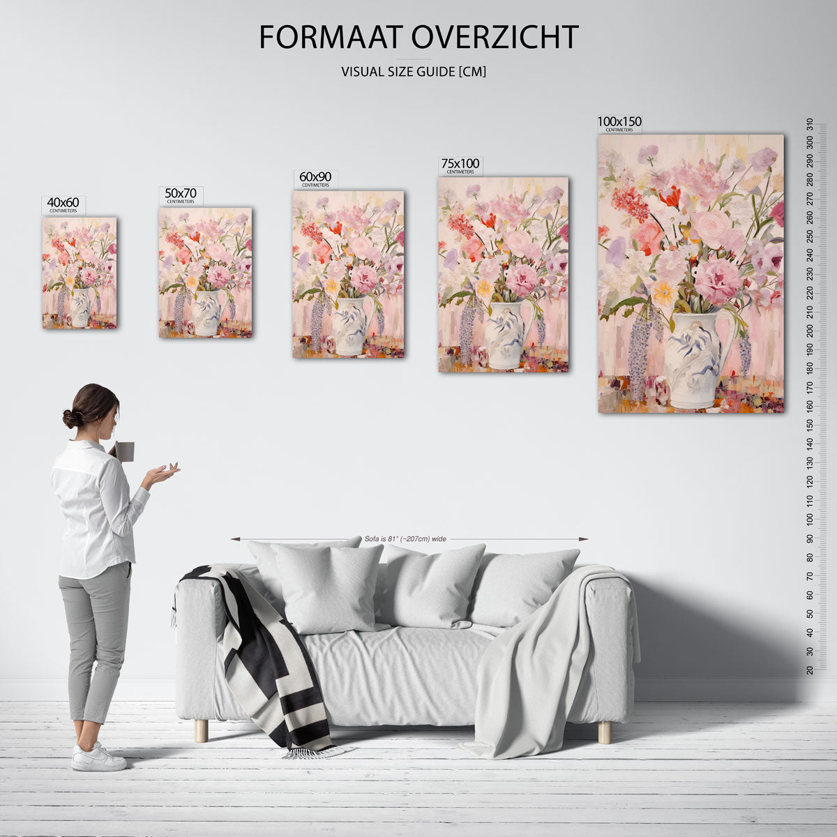 Bloemrijke compositie Kunstwerk