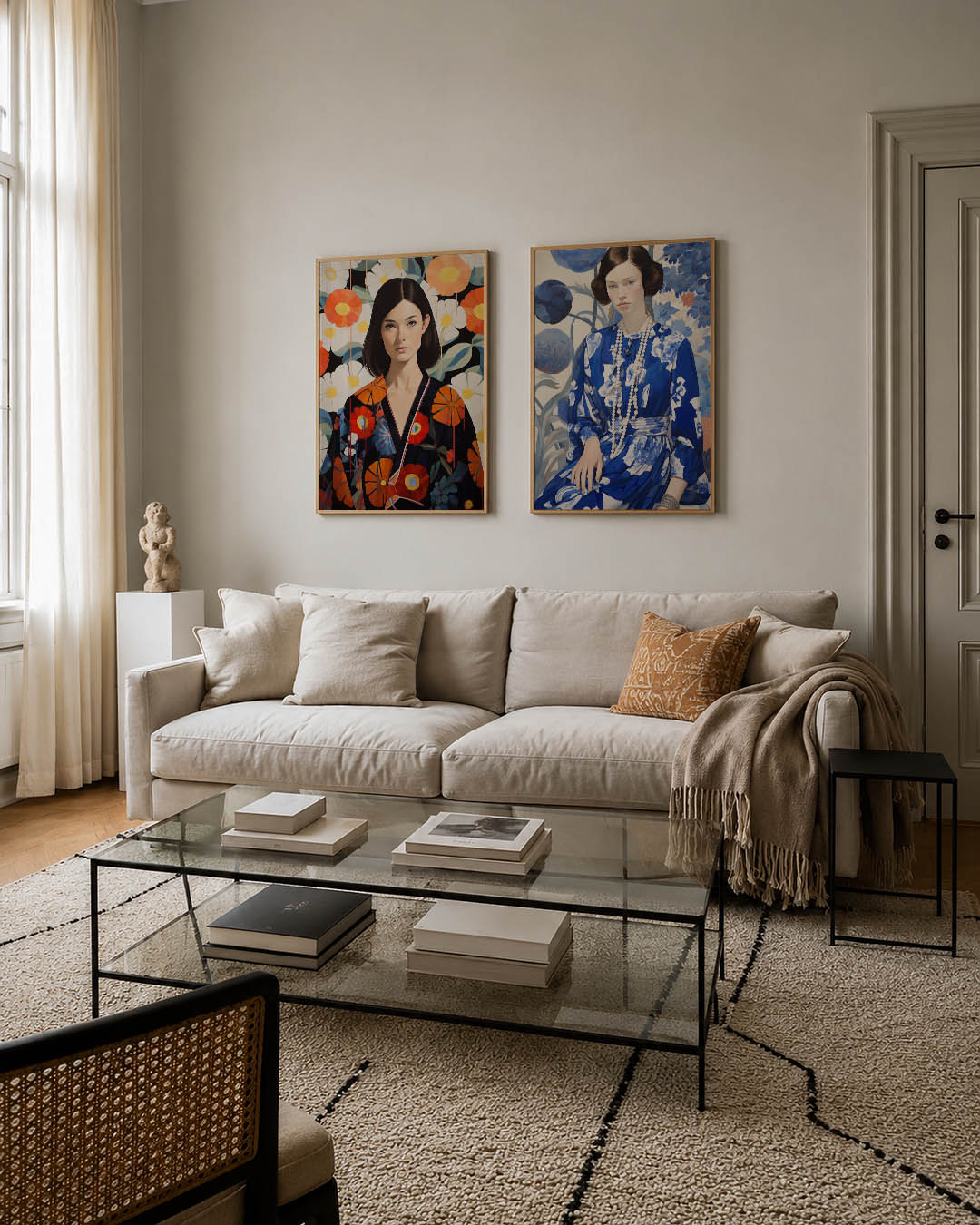 Bloemen en portret Posterset