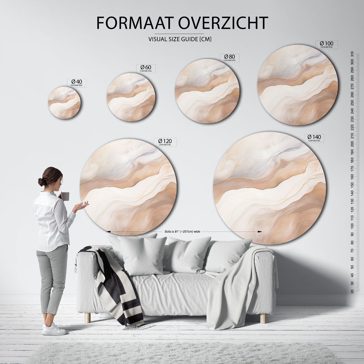 Organische lijnen Muurcirkel