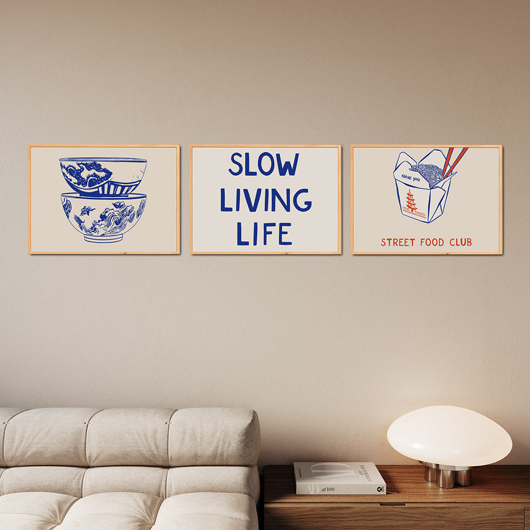 Blauwe komposities Posterset