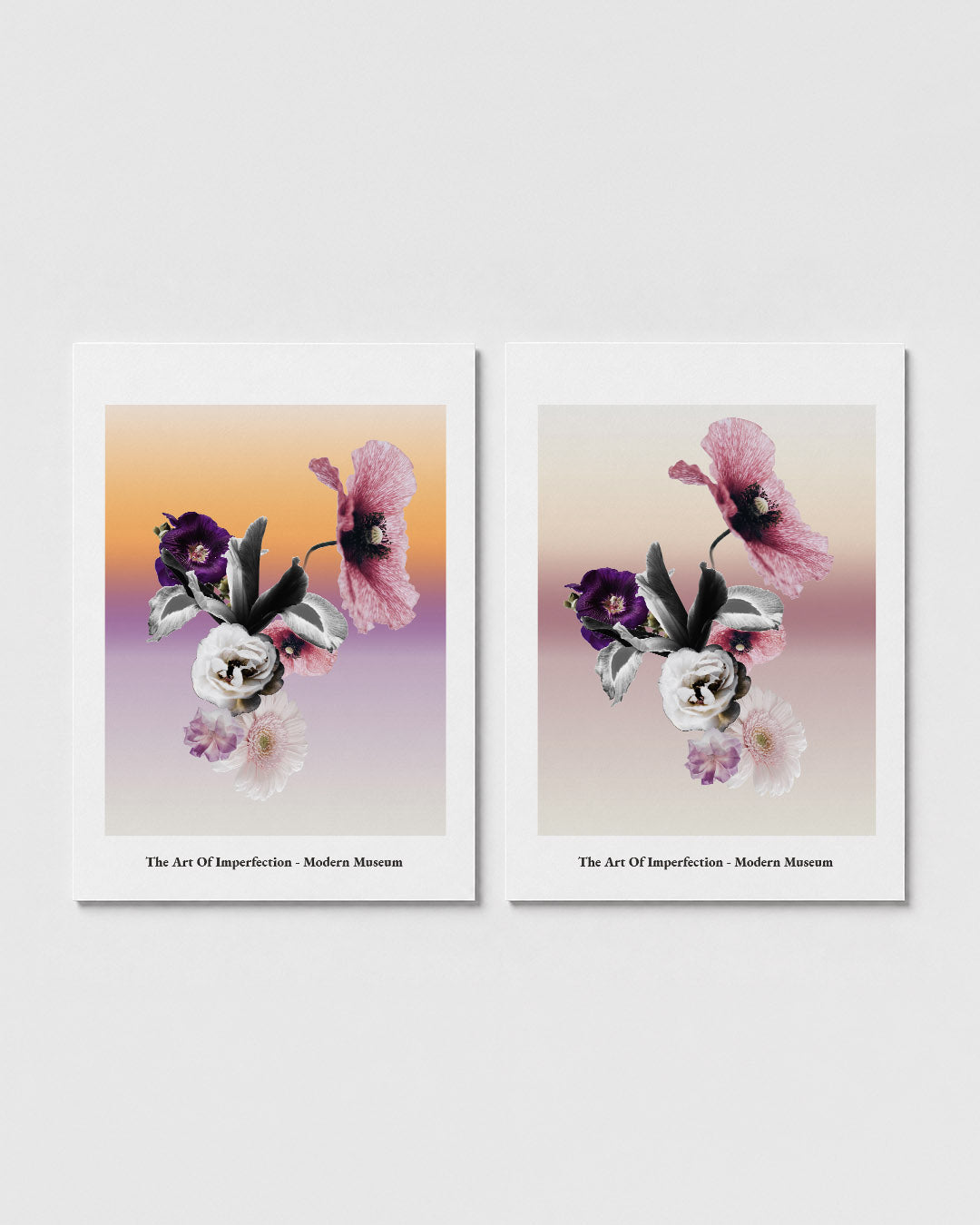 Bloemen en kleurovergang Posterset