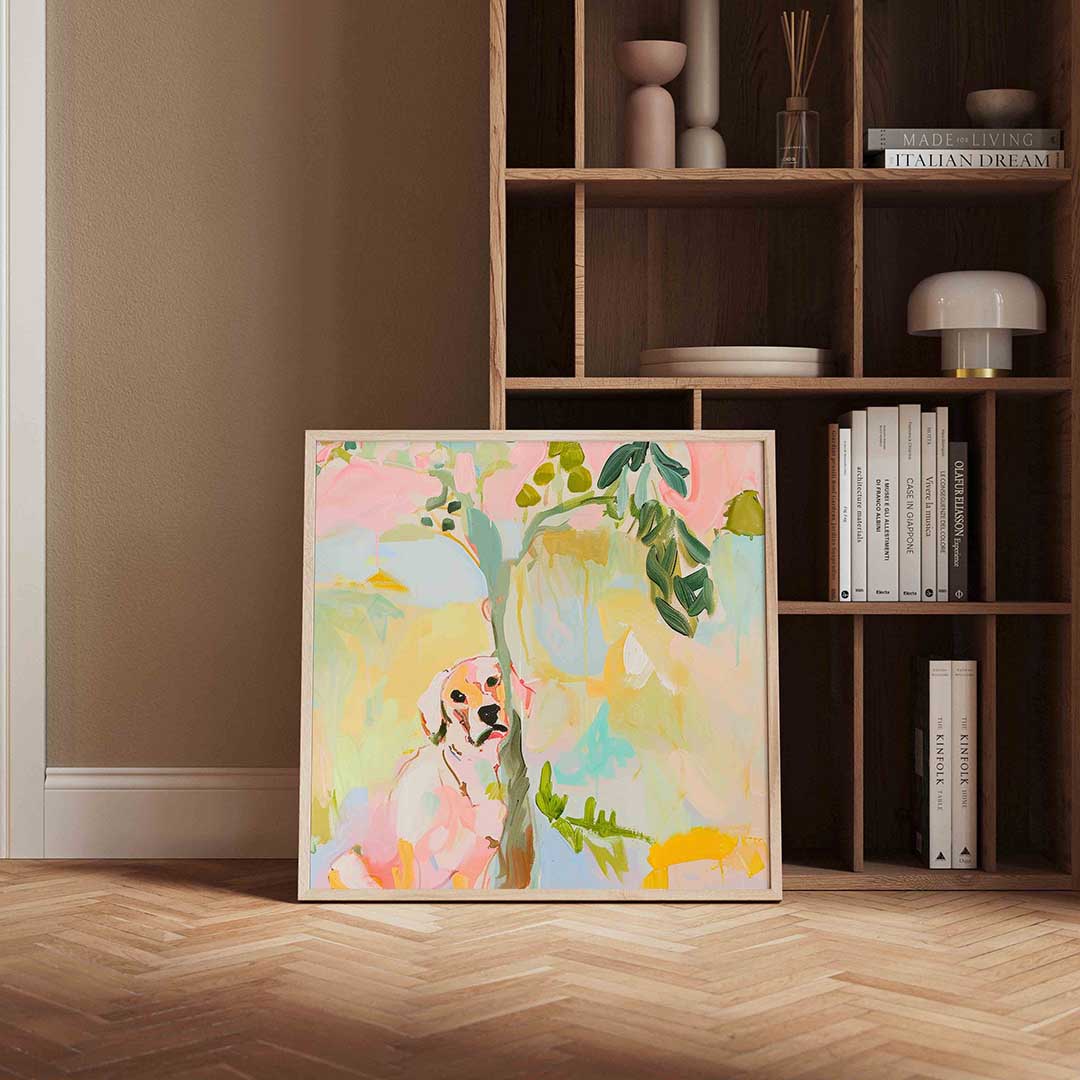 Hond en boom Poster