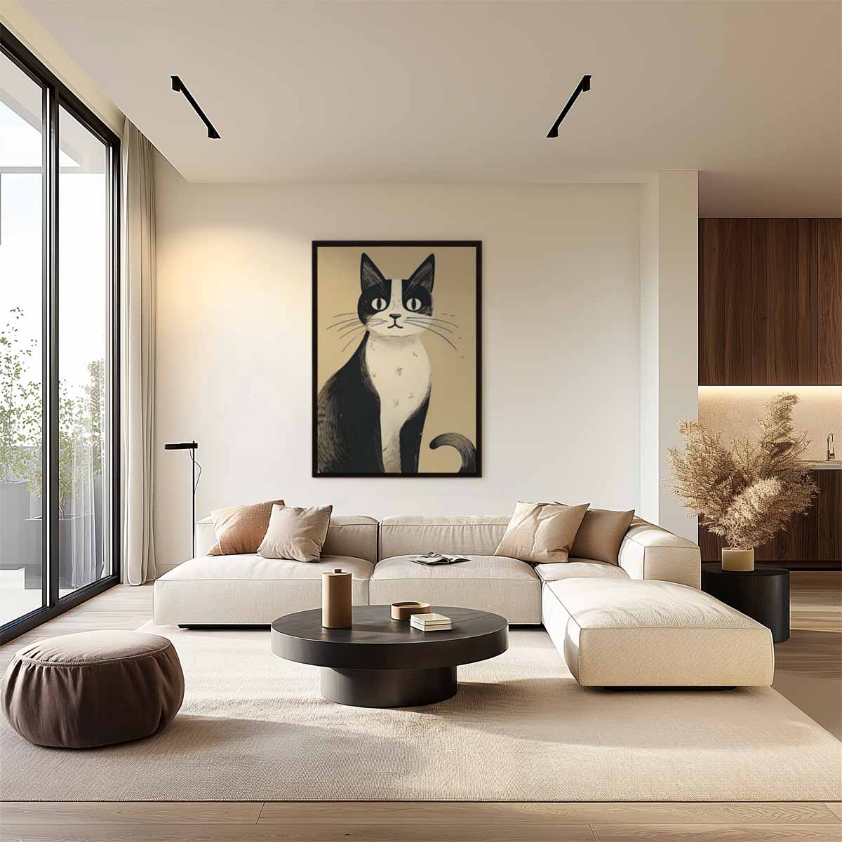 Tijdloze Kat op Behang Kunstwerk