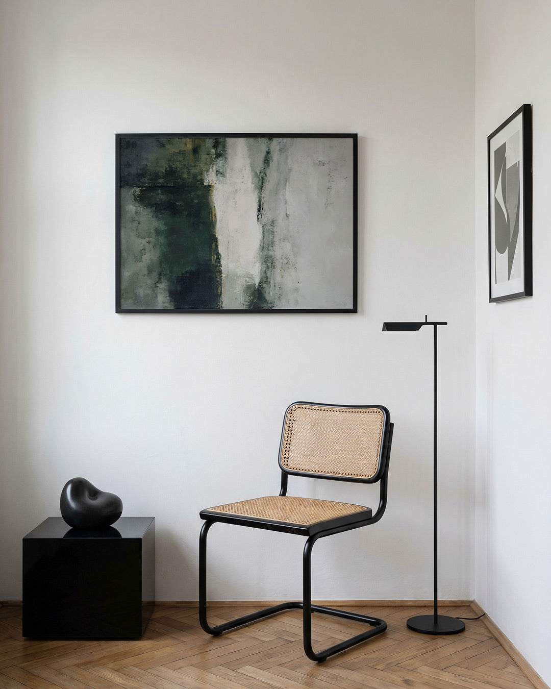 Abstracte groene en witte Poster