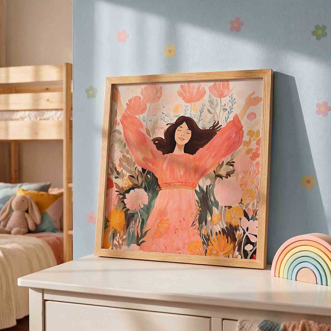 Vrouw in bloemen Poster