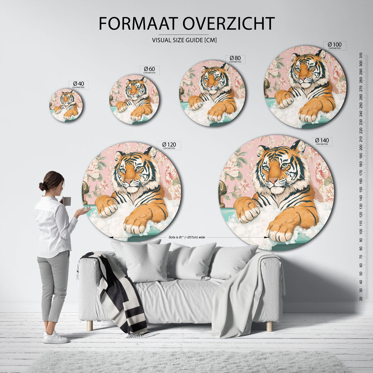 Tijger in bad Muurcirkel