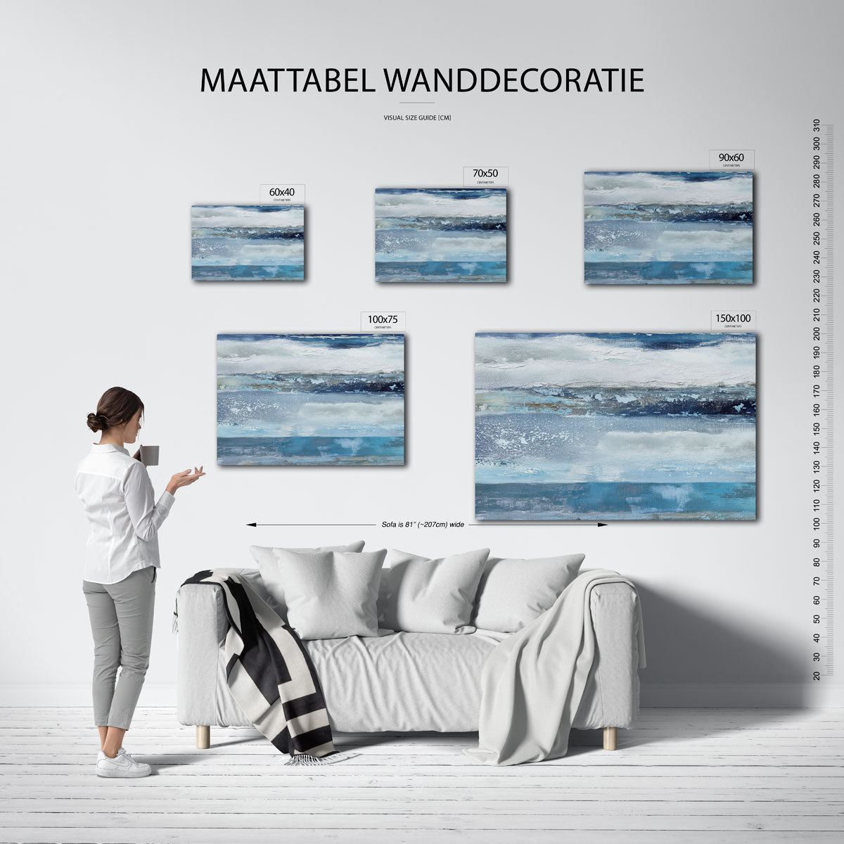 Luchtige blauwe horizont Kunstwerk