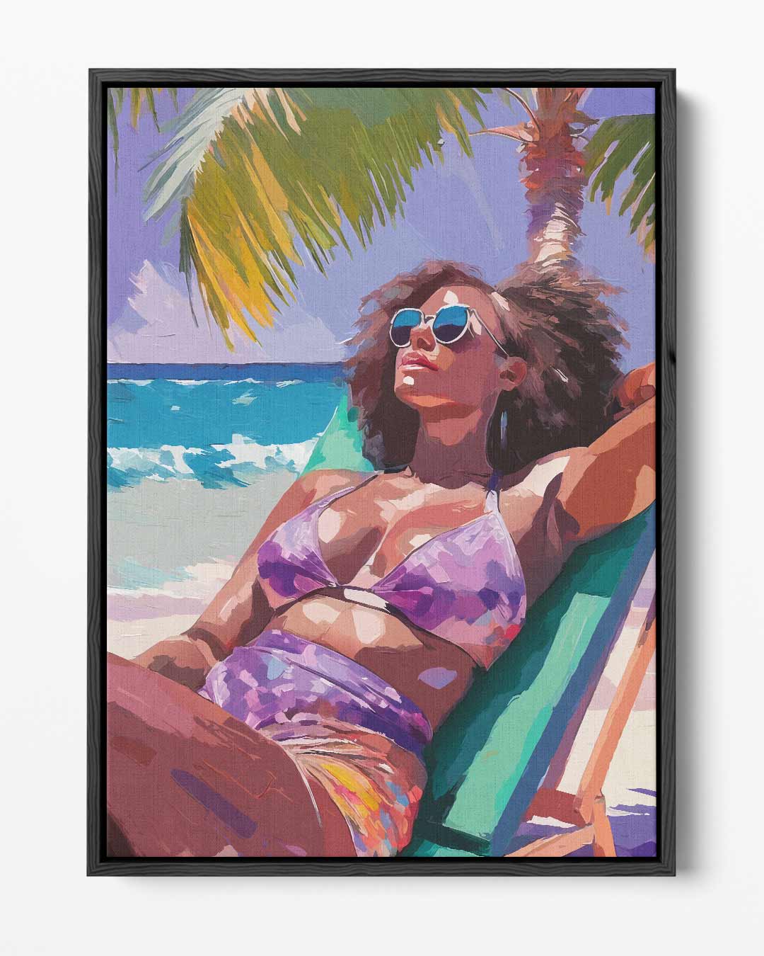 Zomers Genieten op het Strand Kunstwerk-canvas-dibond-plexiglas-wanddecoratie-WallArtistic