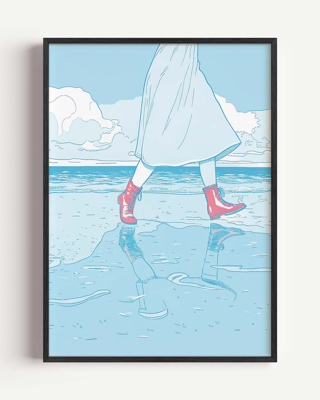Strandwandeling in Stijl Poster-WallArtistic