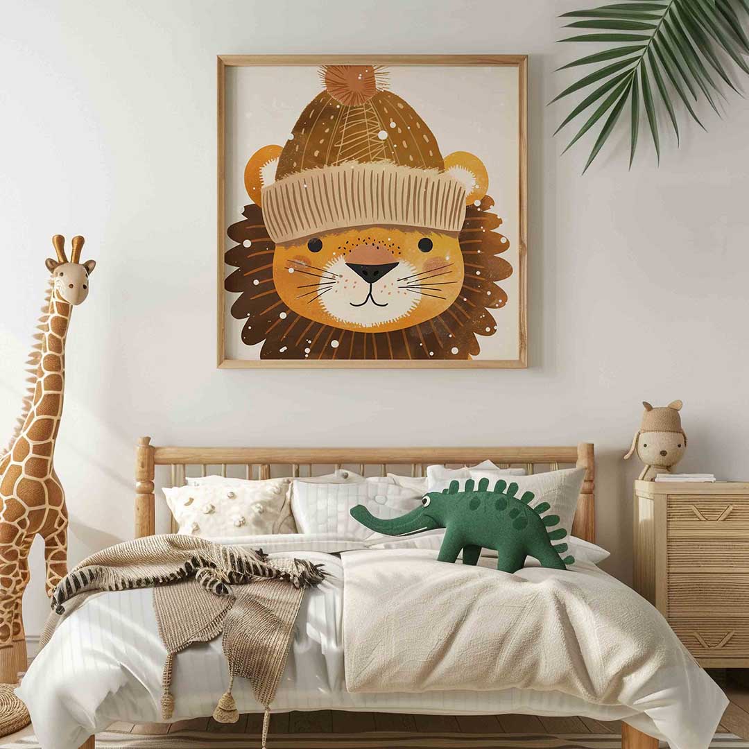 Leeuw met muts Poster