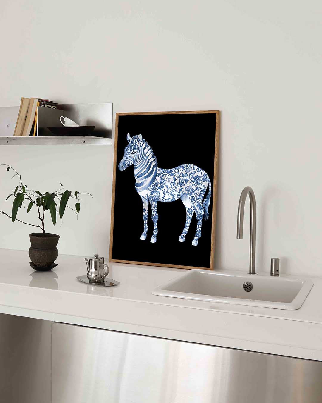 Blauwe zebra Poster