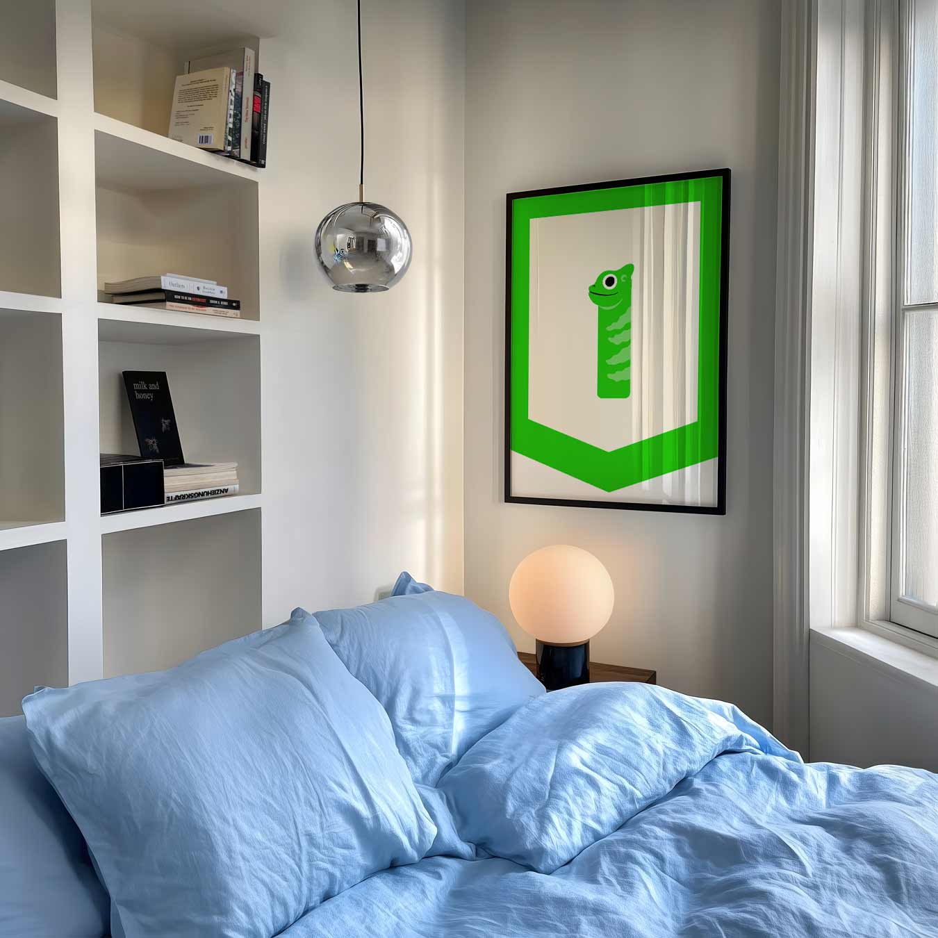 Vrolijke Kameleon Kunstposter-WallArtistic