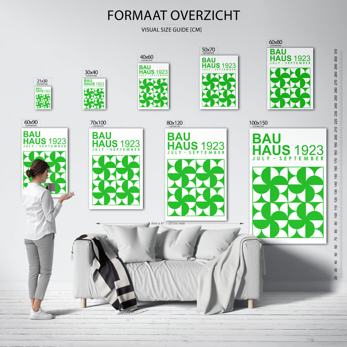 Groene vormenritme Poster