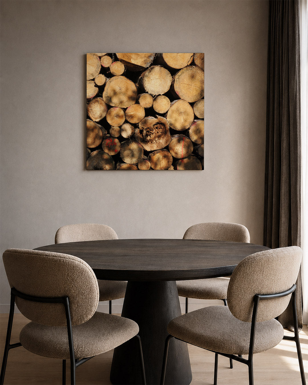 Houtstapel textuur Kunstwerk